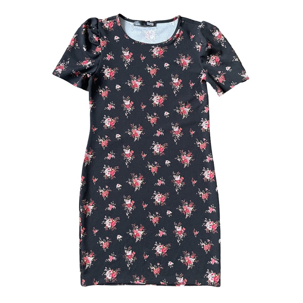 Rebel Sugar Floral Dress, Black & Red Short Sleeve, Size Medium